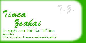 timea zsakai business card